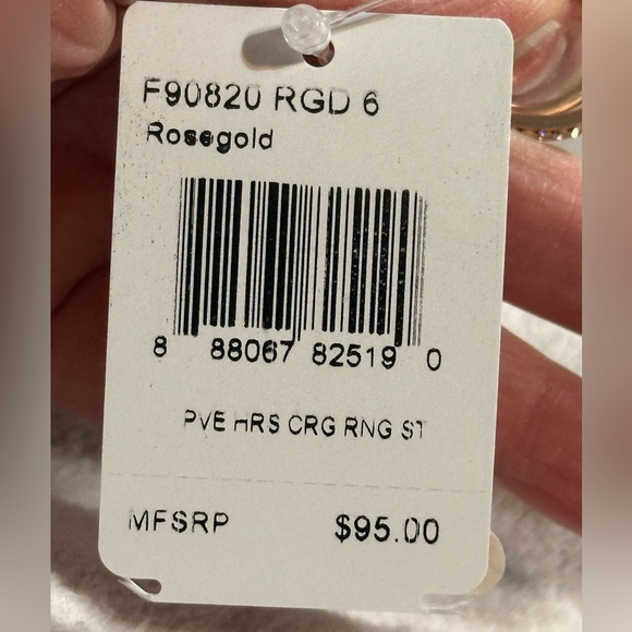 COACH horse and carriage ring rhinestones band rose gold size 6 FINAL MARKDOWN - Picture 4 of 4